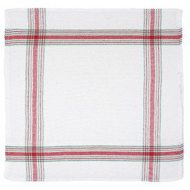 QILZO 12 Twill Kitchen Towels 45 x 45 cm, Cotton Kitchen Towels, Absorbent Kitchen Towels, Machine Washable, Set of 12 Kitchen Towels, Soft and Durable, White