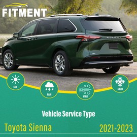 26" 20" 12" Windshield Wiper Blades Replacement for Toyota Sienna 2021 2022 2023 Premium All Weather Front Rear Wipers Set - OEM Quality (Pack of 3)