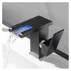 LED RGB Color Change Waterfall Bathroom Basin Faucet Bathroom Mixer Tap Sink Faucet Single Handle Toilet Mixer Tap (Color : Black a)