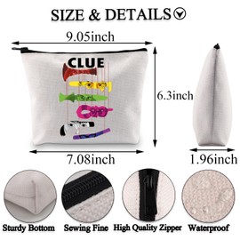 BDPWSS Clue Movie Themed Gifts Board Game Enthusiasts Gift Murder Mystery Gift True Crime Junkie Makeup Bag Clue Weapon Gift (six clue bagCA)