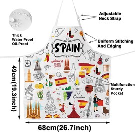Spanish Apron Spanish Bull Apron Spain Themed Gifts Spain Kitchen Apron Spain Gifts For Women Men (Spain ap)
