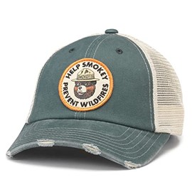 AMERICAN NEEDLE Smokey Bear Orville Adjustable Snapback Baseball Hat, Stone/Green (23001A-SBEAR-STGN)