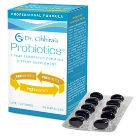 Dr. Ohhira’s Probiotics Professional Formula with 5 Year Fermented Prebiotics, Live Active Probiotics and The only Product with Postbiotic Metabolites, 60 Capsules