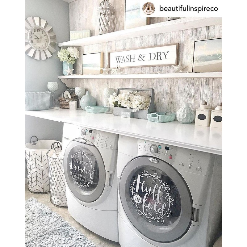 Laundry Room Decor Sticker for Washer & Dryer Self Service