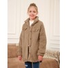 Haloumoning Girls Fuzzy Fleece Jacket Casual Button Down Sherpa Overcoat