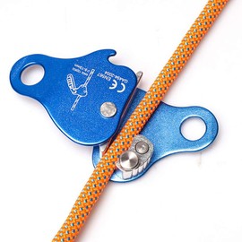 Agatige 100KG Pull Strength Micro Pulley, 7.8 x 7.5cm / 3.07 x 2.95in Climbing Ascender Fall Protection Belay Device Climbing Rope Grab for Climbing Caving Lifting for 8-13mm/0.32-0.51in Rope