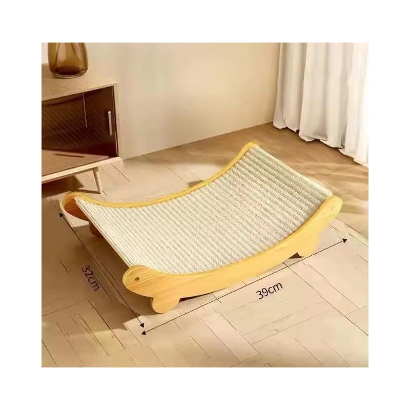 Wooden Cat Scratching Pad with Sisal Surface – Detachable Scratcher