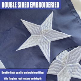 3x6Ft American Pleated Fan Flag with Embroidered Star- 100% Durable US Patriotic Half Fan Bunting Window Flag with 3 Brass Grommets