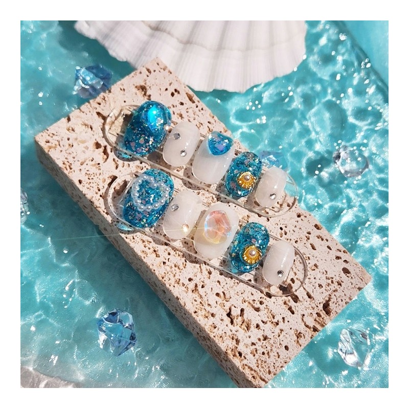 Ocean View Nail Tips - Square / 오션뷰 네일팁 -