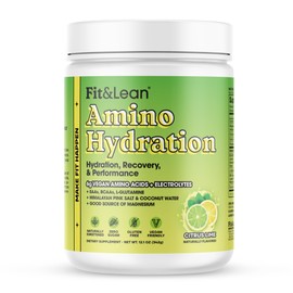 FitLean Amino Hydration, bebida de recuperación de entrenamiento naturalmente endulzada, 0.21 onzas de aminoácidos veganos, aminoácidos esenciales,...
