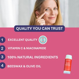 Botanicals BrightGlo Vitamin C Serum Stick with Niacinamide, 2oz, Natural Skin Brightening and Fine Line Treatment - Made in the USA