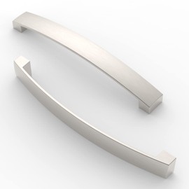 FURNIWARE 10 Pack Cabinet Handles, Hardware Drawer Pulls, Aluminum Kitchen Cabinet Door Handles Pull, Brushed Nickel-160mm(6.3 Inch) Hole Center