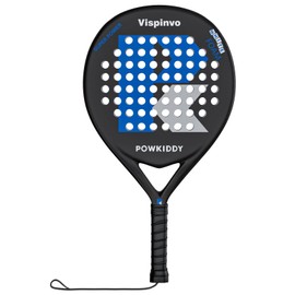 Vispinvo Padel Racket Carbon Fiber Surface, EVA Memory Flex Foam Core Pala Padel, 38 mm Beach Tennis Racket for Adults/Men/Women, an Ideal Paddle Rackets for Beginner & Professional Players（Blue）