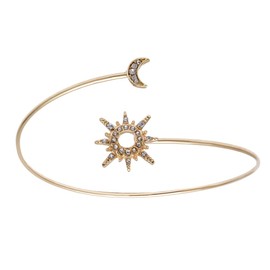 Holibanna Women Arm Bracelet Cuff Moon and Star Upper Arm Bangle Adjustable Victorian Boho Armband Open Bangle Armlet Fashion Wrist Wrap Bracelets
