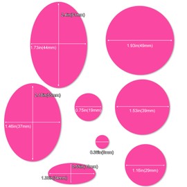 10 Sheets/80pcs Down Jacket Patches, Different Size Waterproof Nylon Fabric Repair Patch Self-Adhesive Round Oval Clothing Repair Tape for Jacket Backpack Outerwear Sleeping Bag (Pink)