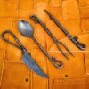 Hand Forged Medieval Cutlery Set- 4 Pcs Viking Utensils Set