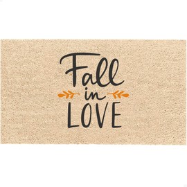 THEODORE MAGNUS Fall Door Mat - Welcome Mat for Front Door with Non-Slip Backing - Durable Doormat - Perfect for Outside Entrance and Entryway Matt - Outdoor/Indoor - Fall in Love - 17" x 30"