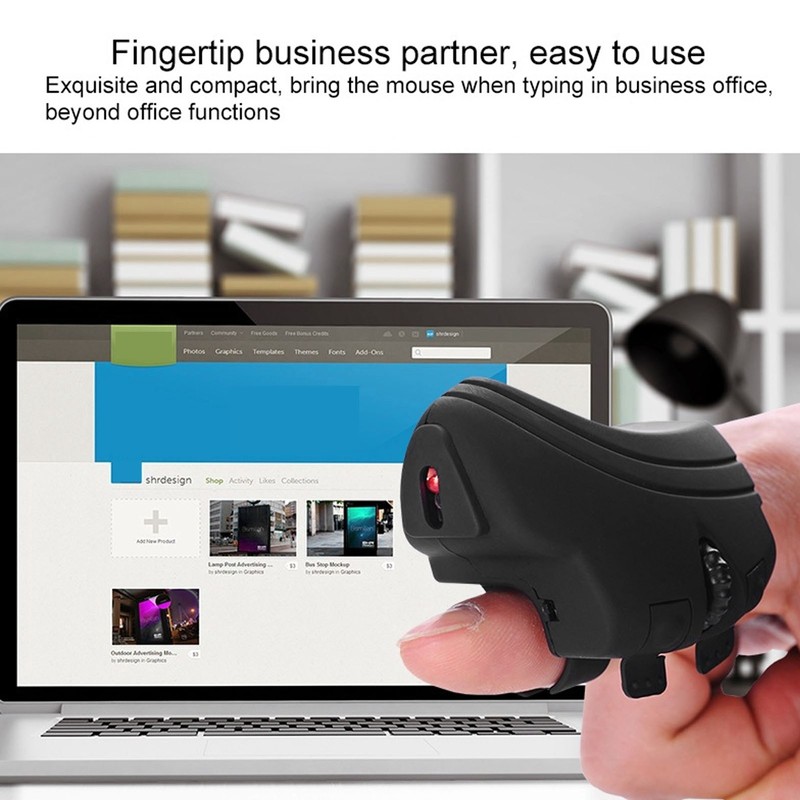 2.4Ghz Wireless Finger Ring Mouse Stable Connection Handheld Ergonomic Portable