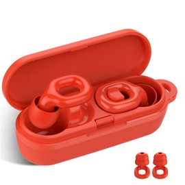 Ear Plugs for Sleeping, 35dB Noise Reduction Hearing Protection EarPlugs, Reusable Silicone Earplug, 7 Pair Eartips in XS/S/M/L Replaceable Single/Double Ear Plug for Sleep, Study, Events(Red)