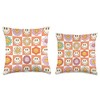 Murakami Inspired Smiling Flower Flowercore Checker Throw Pillow