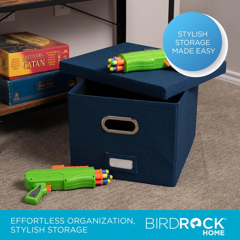 Internet's Best Collapsible File Storage Organizer - Decorative Linen Filing