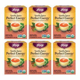 Yogi Tea Vanilla Spice Perfect Energy Tea - 16 Tea Bags per Pack (6 Packs) - Organic Vanilla Energy Tea - Focus Tea - Includes Green Tea, Black Tea, Ashwagandha, L-Theanine & More