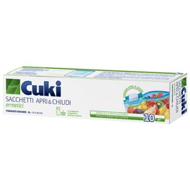 Cuki0 Cuki Lebensmittelbeutel, luftdicht, mit Schieber, 27 x 25 cm, 3 l, 1 Packung mit 10 Stück, 90 g
