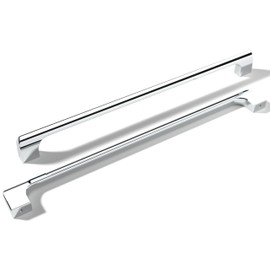 monti hardware | 1 Pack Polished Chrome 10 Inch Hole Center | Solid Metal Cabinet Handles Bathroom Home Decor Drawer Pulls | Stainless Metal Kitchen Cabinet Handles | Etna Collection