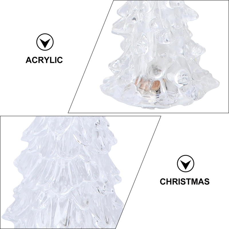 HOMSFOU Lighted Christmas Tree 3pcs Mini Tabletop Acrylic Christmas Tree