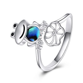ONEFINITY Frog Rings 925 Sterling Silver Adjustable Cute Animals Rings Frog Jewelry for Women