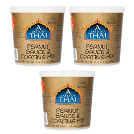 A Taste of Thai Peanut Sauce & Coating Mix | Authentic Thai Flavor with Roasted Peanuts & Spices | Ready-to-Use Mix for Noodles, Dips, Salads & Stir-Fry | Non-GMO, Gluten-Free, No MSG - (3 Pack, 24 oz Each)