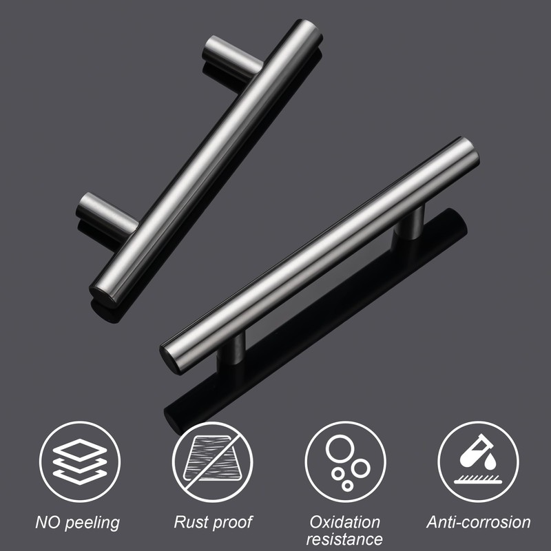 Aegero 10 Pack Cabinet Pulls Matte Black Stainless Cabinet Handles,