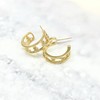 Surrounded Forest Gold Hoop Earrings for Women Double Row Hoop
