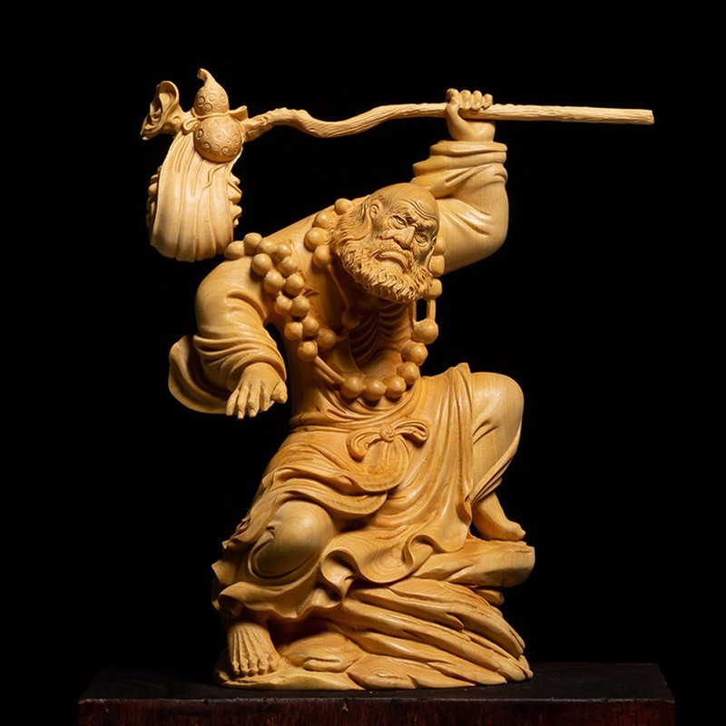 [Hanano] Standing Statue of Daruma Daishi "Mo," High Quality Natural