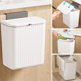 Wall Mounted Trash Bin Space Saving Hanging Garbage Can for Kitchen Bathroom