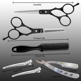Hair Cutting Scissors Thinning Shears Set, Fcysy Professional Hair Scissors Texturizing Shears Kit, Tijeras para Cortar Cabello Hair Trimming Scissors Barber Shears 11 Pcs Hair Kit for Hair Stylist