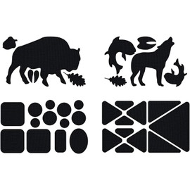 GEAR AID Tenacious Tape Gear Patches for Jacket Repair, Black Nylon, Wildlife, 3" x 20", 2 Pack