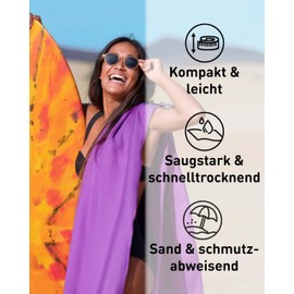 Fit-Flip Microfibre Towel Set, All Colours, 8 Sizes, Ultra Lightweight, Compact, Quick Drying, Microfibre Towels, The Perfect Sports Towel, Beach Towel and Travel Towel, purple