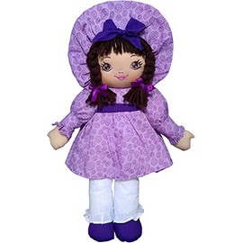 Anico 18" Sweetie Mine Rag Doll – Soft & Cuddly in Lavender Dress | Adorable Plush Doll for Kids | Perfect Girls Gift