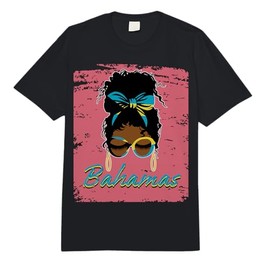 Messy Bun Bahamas Girl Hair Bahamian Flag Roots & Pride DNA Comfort Colors Adult Heavyweight T-Shirt