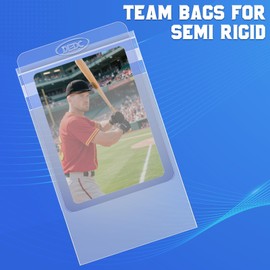 DEDC 400Pcs Team Bags for Semi Rigid Card Holder, Resealable Team Bags for Trading Cards Fits Semi Rigid Sleeves
