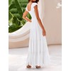 MASCOMODA Womens Summer Maxi Dress Casual V Neck Cap Sleeve