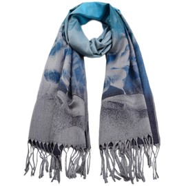 Women's Pashmina Shawl Paisley Pattern Scarf Tassels Wrap Colorful Ethnic (2026-Blue)