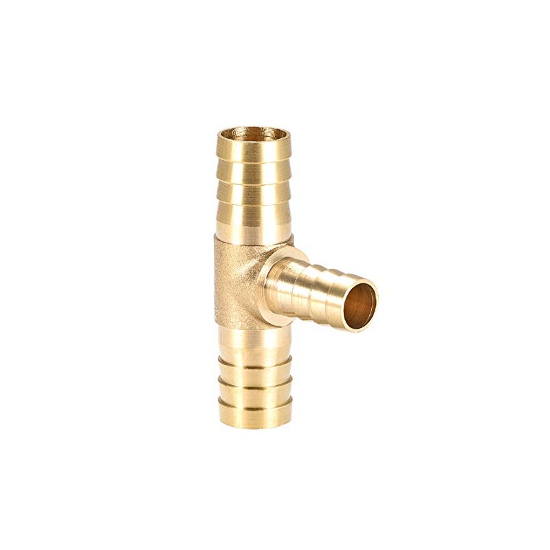 uxcell Tee Brass Barb Fitting Reducer 3 Way, Fit Hose