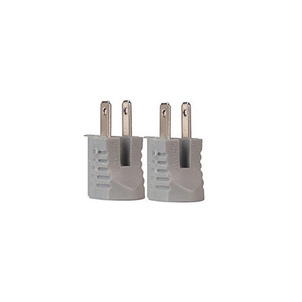 Cooper BP419GY/15 2-Pole 2-Wire Grounding Adapter 2-Pack (Gray)
