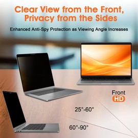 BSPROTE Magnetic Laptop Privacy Screen 14 Inch 16:9 Display- Removable Anti-Glare Blue Light Filter, Computer Privacy Screen Shield Compatible with 14'' Hp Acer Asus Lenovo Dell Thinkpad Monitor