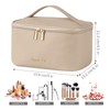 KITENROM Makeup Bag Portable Travel Cosmetic Bag with Brush Holder，Waterproof