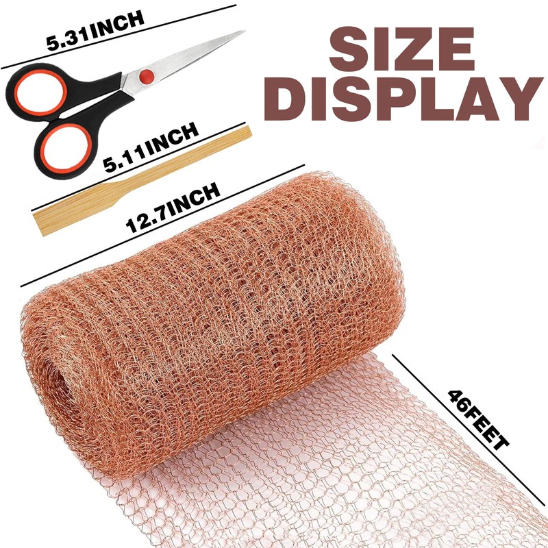 Copper Mesh Rodent Control 5 Inchx 46 Ft Copper Wool