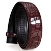 Barry.Wang Mens Formal Belt,Full Grain Leather with Automatic Buckle Nickel
