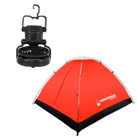 2 Person Camping Tent with Rain Fly and Carrying Bag - Water-Resistant Outdoor Tent for Backpacking, Hiking, or Festivals by Wakeman Outdoors (Red)